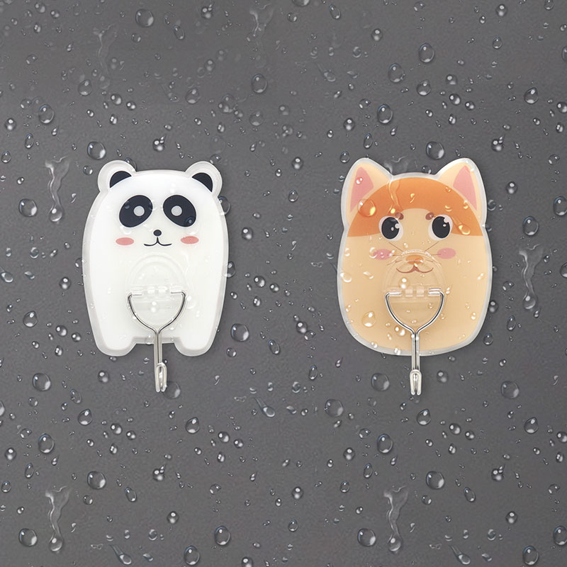 Plastic strong cute cartoon transparent acrylic adhesive wall hook for hanging