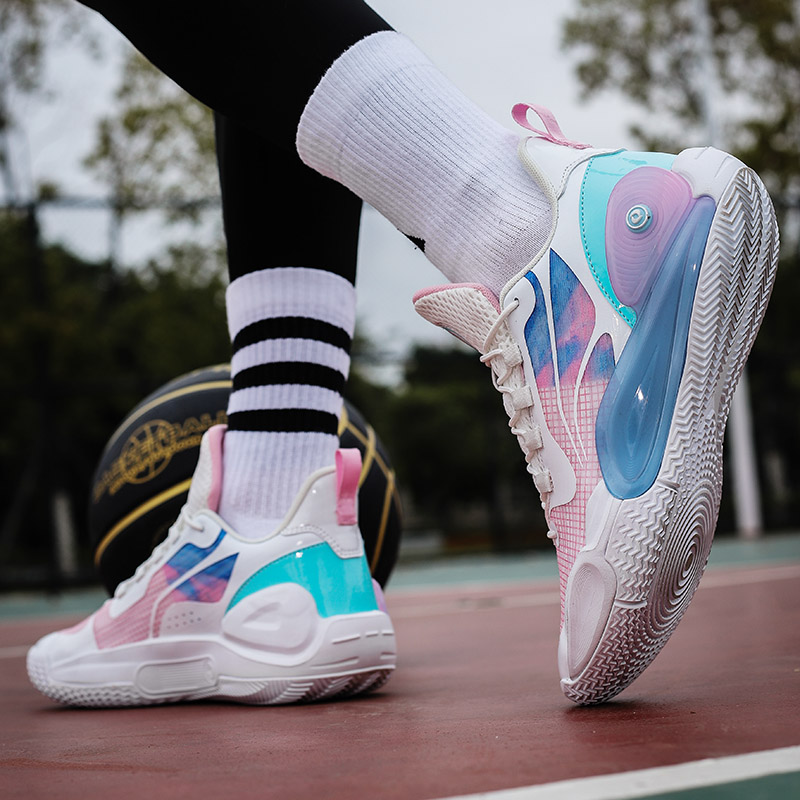 Brand trend basketball shoes men's retro 4 casual shoes sports shoes black cat university blue