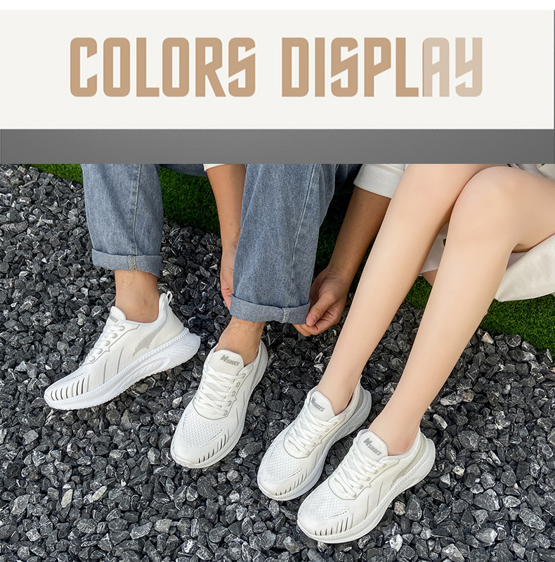 2023 New Breathable Elevated Sports Shoes Couples' Leisure Shock Absorbing Lightweight Fitness Running Shoes Trend