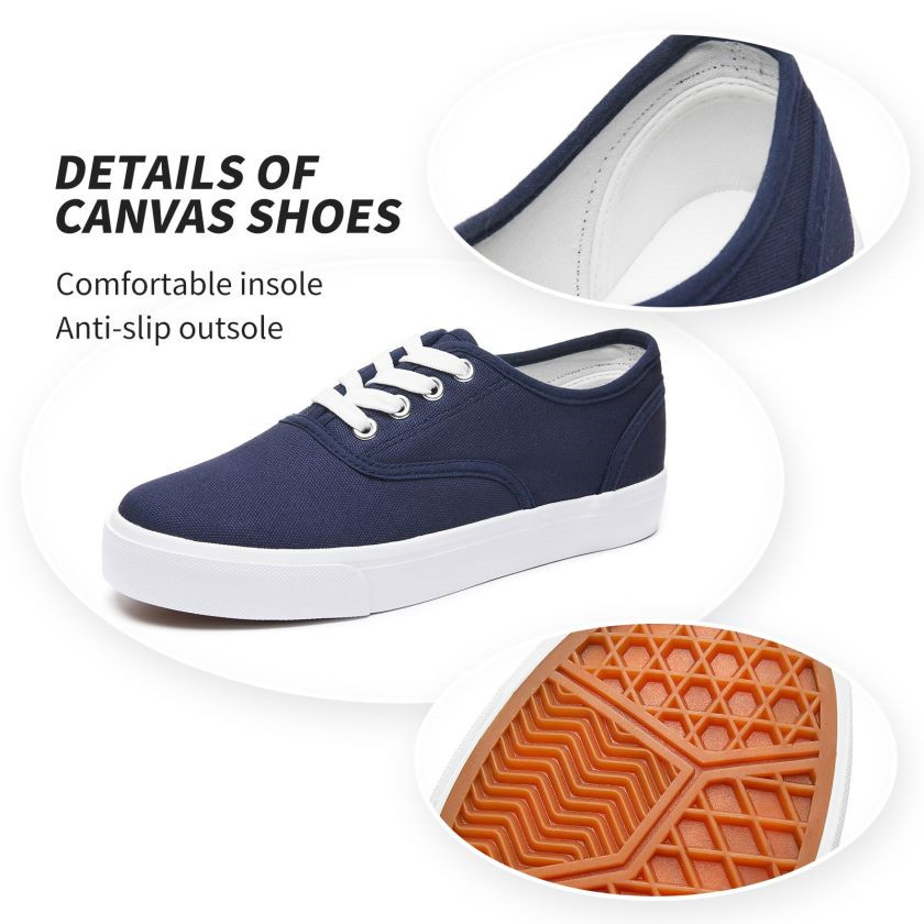 Budget Friendly Non Slip Low Top Canvas Shoes Classic Women's Lace Up Walking Shoes