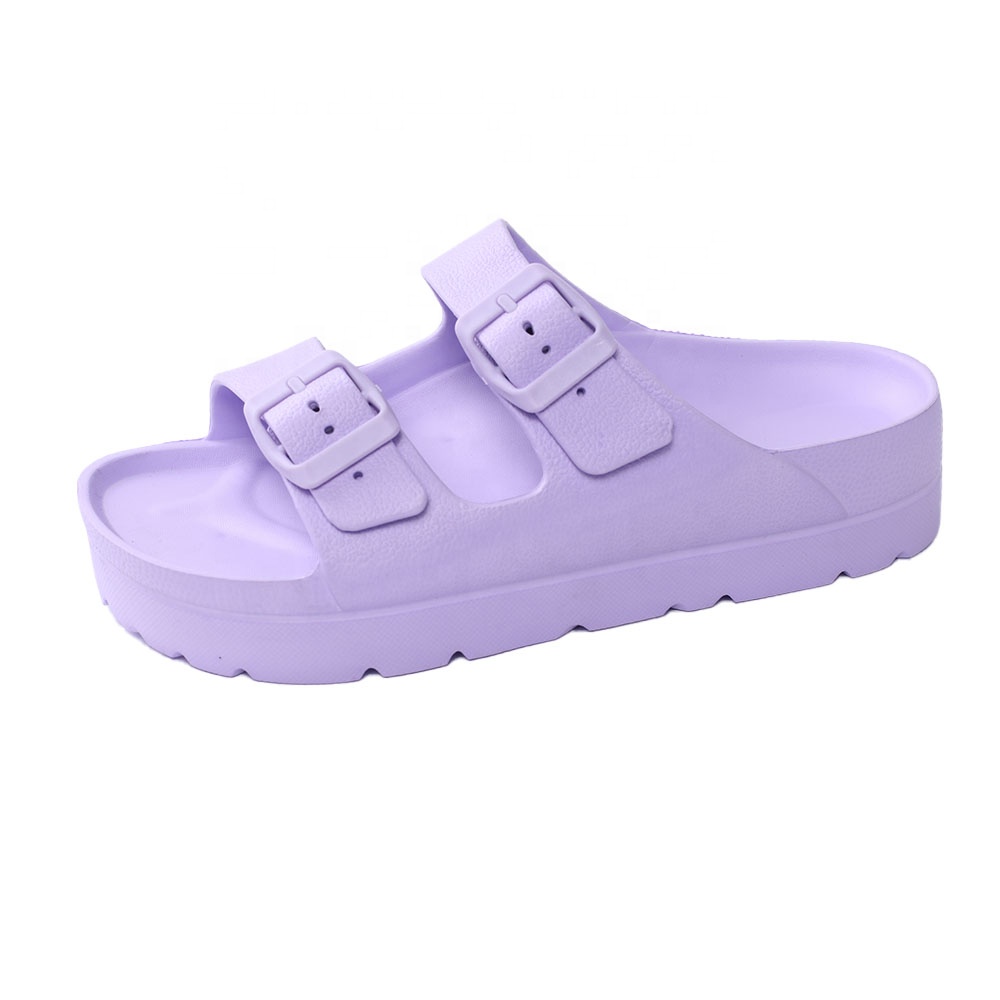 HEVA Trending Women Shoes Comfort Thick Sole Slides Slippers Buckle Adjustable Soft Arch Fitness Light EVA Platform Sand
