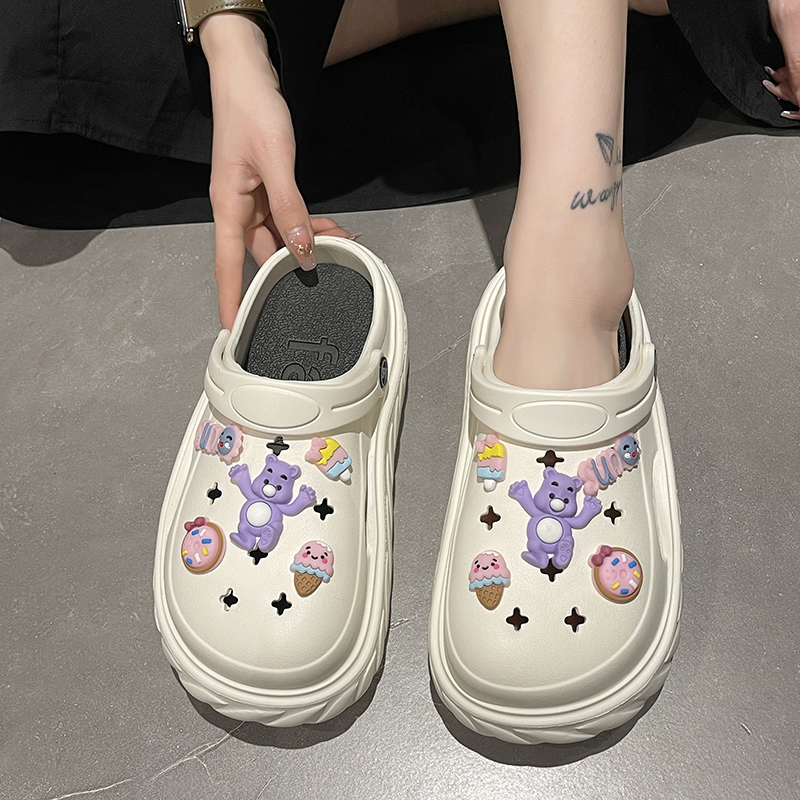 2023 New Arrivals High-heeled Clogs Shoes Cartoon EVA Anti-slip Sandals Thick-soled Clogs Garden Shoes Beach Slippers fo
