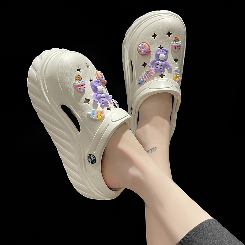 2023 New Arrivals High-heeled Clogs Shoes Cartoon EVA Anti-slip Sandals Thick-soled Clogs Garden Shoes Beach Slippers fo