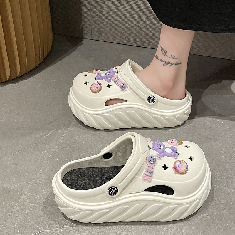 2023 New Arrivals High-heeled Clogs Shoes Cartoon EVA Anti-slip Sandals Thick-soled Clogs Garden Shoes Beach Slippers fo