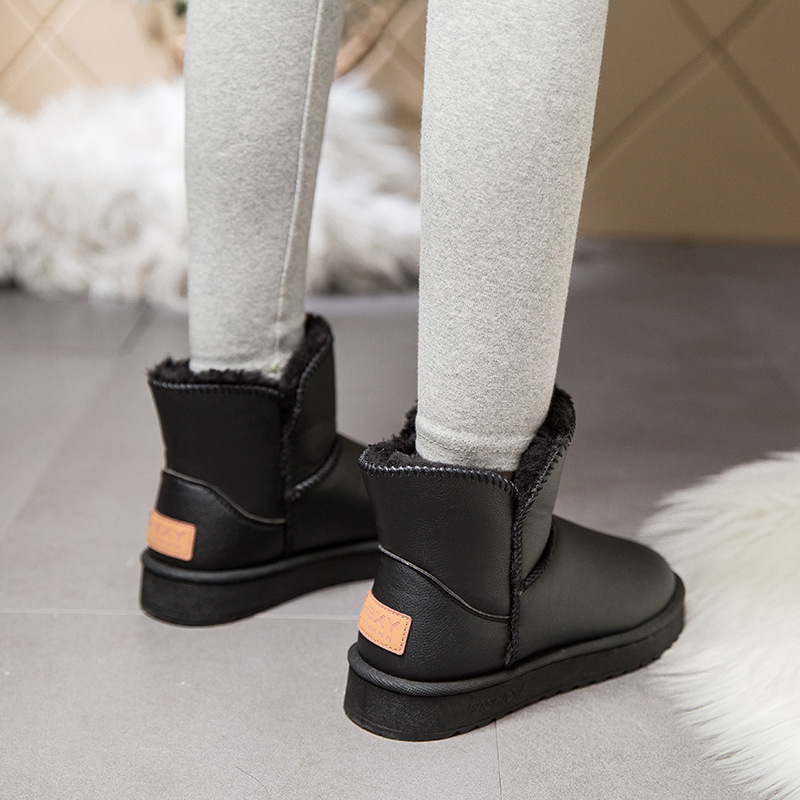Dropshipping Women Winter Shoes PU High Quality Plush Insole Snow Boots Ladies' Outdoor Ankle Winter Boots