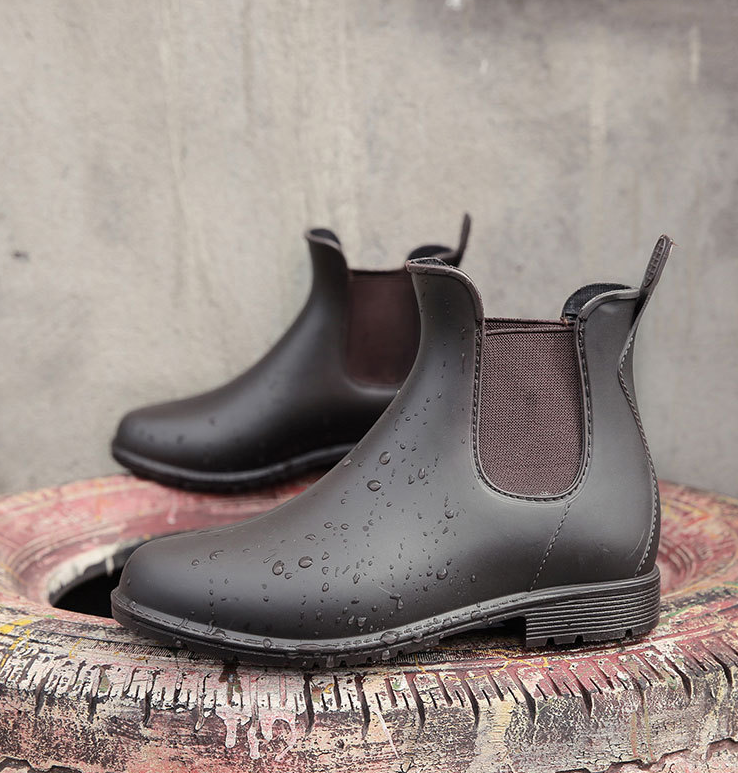 Short Gumboot Waterproof Pvc Antislip Daily Wear Women Ankle Rain Shoes Chelsea Boots Lady Boots Shoes