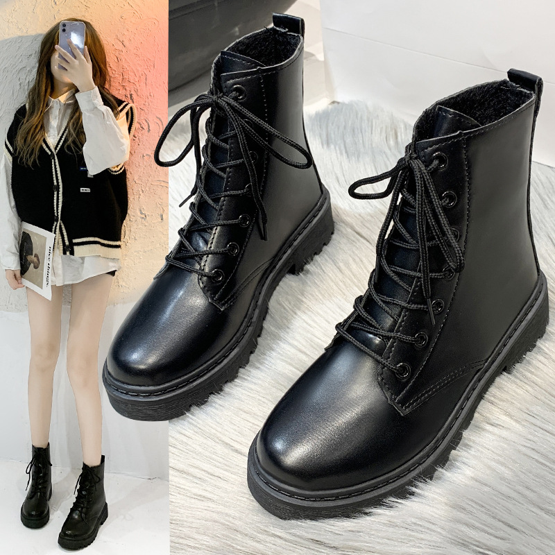 Martin Boots Female Fashion Style Autumn and Winter Warm Short Boots