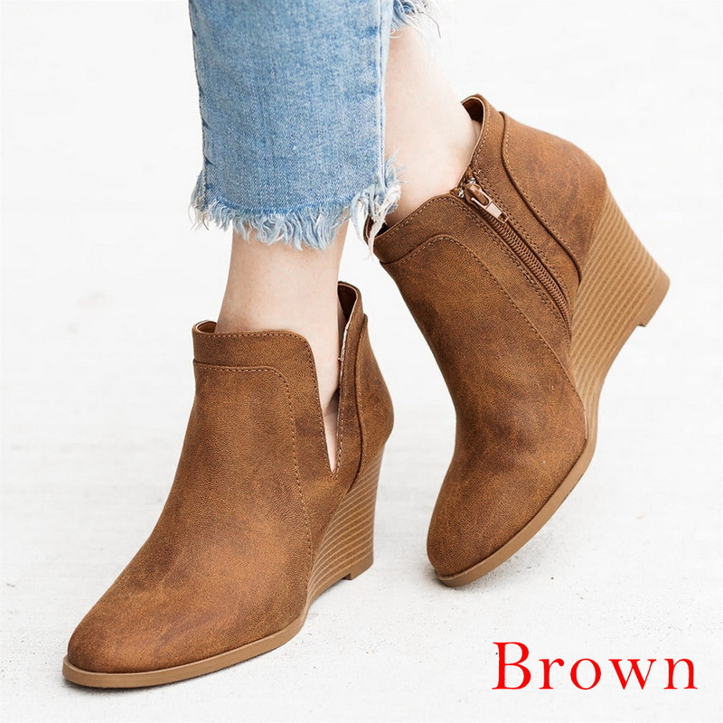 Versatile Women's Ankle Length Low Heel Boots Women's Fashion Short Boots