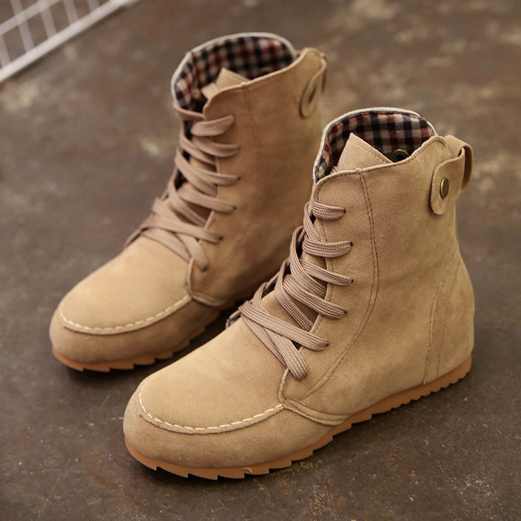 Fashion Martin Boots Low Cylinder Flat Leisure Female Short Boots 