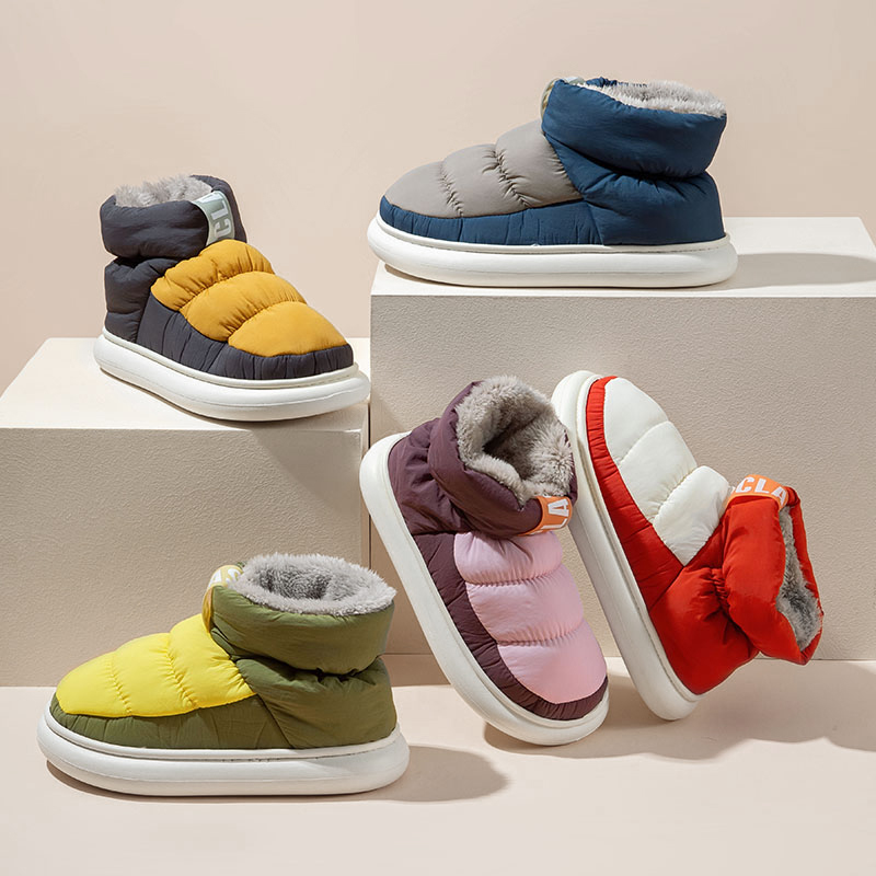 Winter Waterproof Warm Cotton Shoes Women Outdoor Plush Slipper Boots