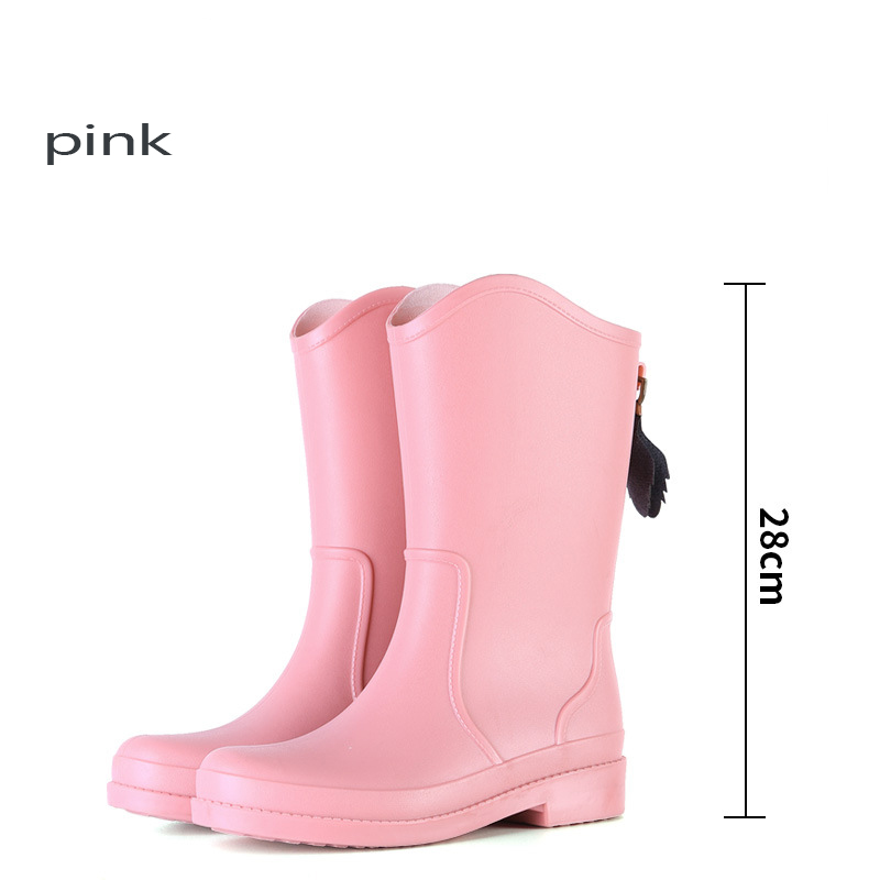 High Barrel Rain Boots Women's Wear Women's Anti Slip And Waterproof Fashionable Rain Shoes