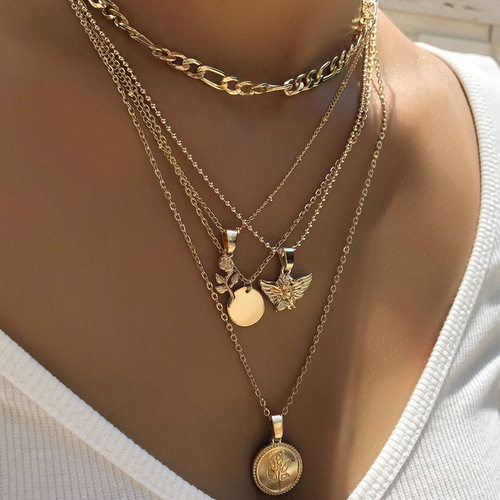 DAIHE 2023 European And American Fashion Jewelry Women's Multi Layer Necklace Set