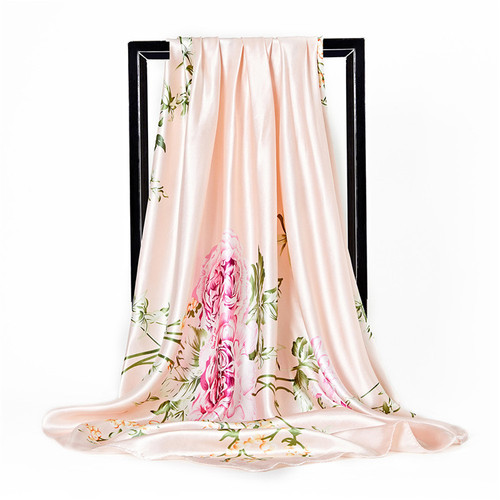 Women Head Neck Scarf Silk Scarf  Fashion Wrap Print Adult Jacquard Autumn Square Satin 7 Days 7 Colors 70g 10pcs 