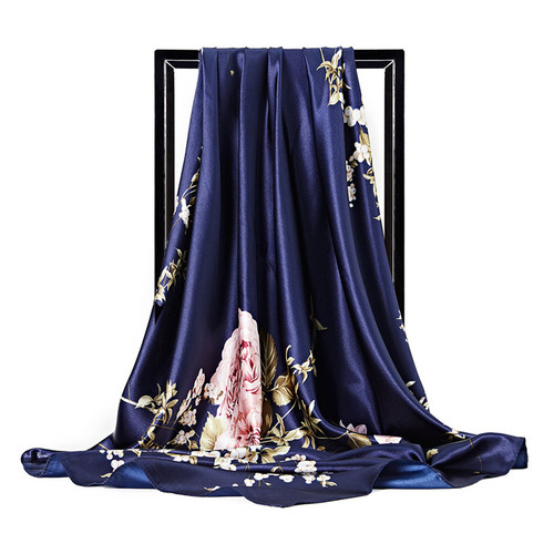 Women Head Neck Scarf Silk Scarf  Fashion Wrap Print Adult Jacquard Autumn Square Satin 7 Days 7 Colors 70g 10pcs 