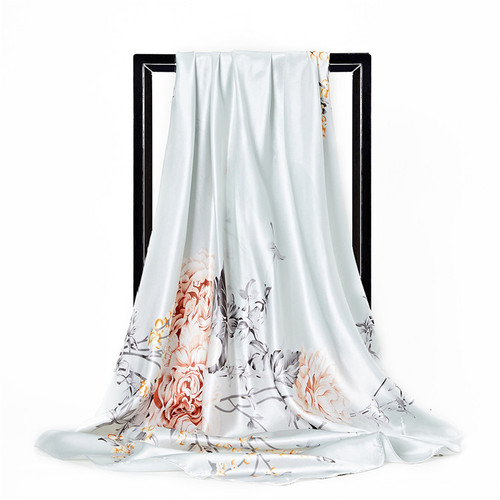 Women Head Neck Scarf Silk Scarf  Fashion Wrap Print Adult Jacquard Autumn Square Satin 7 Days 7 Colors 70g 10pcs 