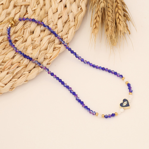 Multicolor Beads Crystal Choker Heart Butterfly Rainbow Pendant Clavicle Chain Charm Necklace For Women Fashion Jewelry
