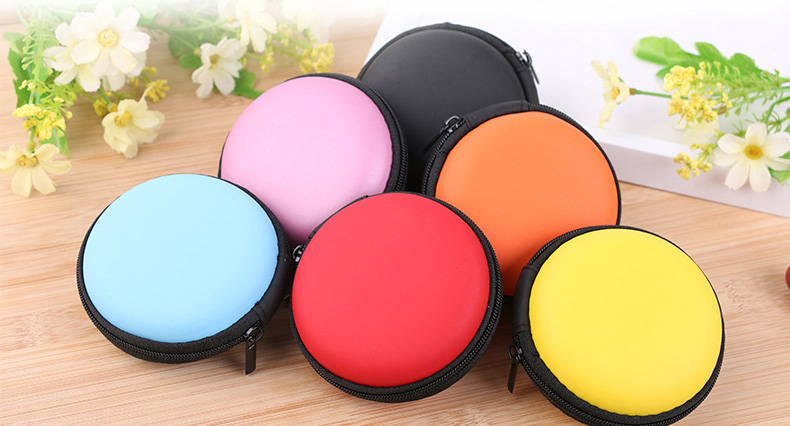 Personalized EVA mini earphone Travel carrying hard case Round Nylon Mesh Accessories Pocket Earphone    case