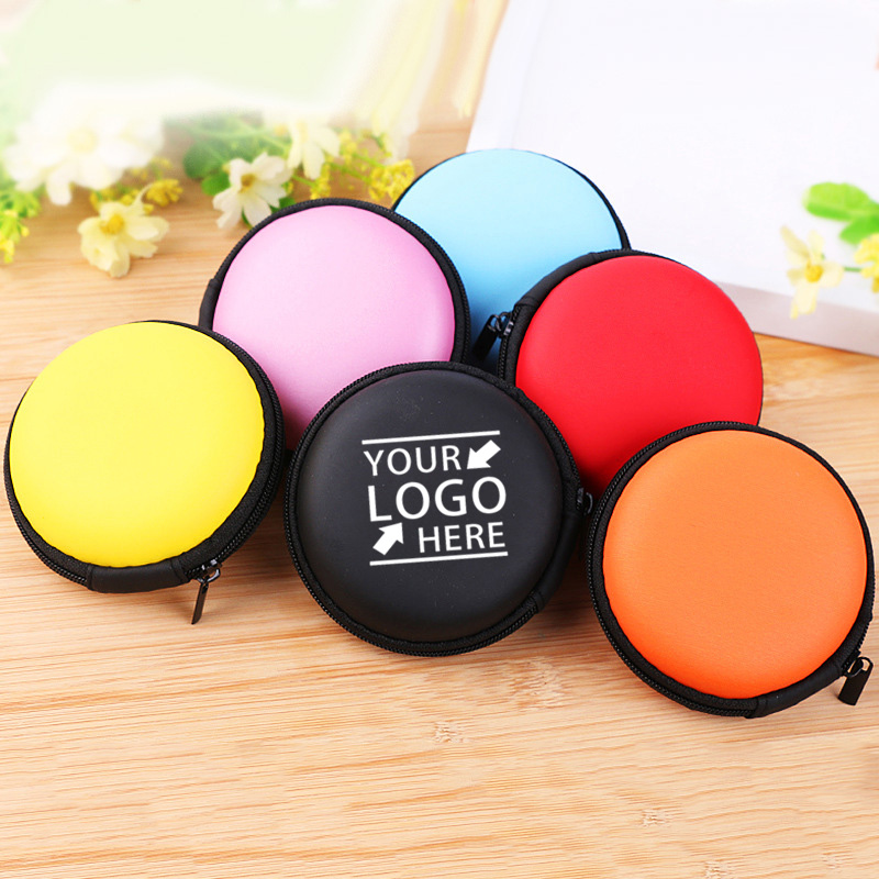 Personalized EVA mini earphone Travel carrying hard case Round Nylon Mesh Accessories Pocket Earphone    case