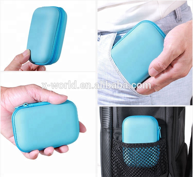  cheapest promotion gift hard shell eva bag with zipper eva headphone case for Earphones & usb cable line