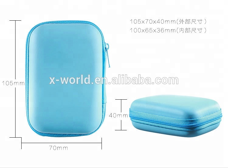  cheapest promotion gift hard shell eva bag with zipper eva headphone case for Earphones & usb cable line