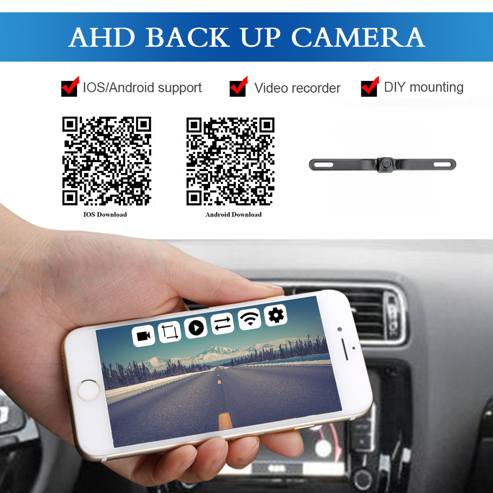 MEKEDE High Quality Wide Angle Star Night Vision Car Right Blind Area Vehicle HD WiFi Wireless Car Reversing Rear View C