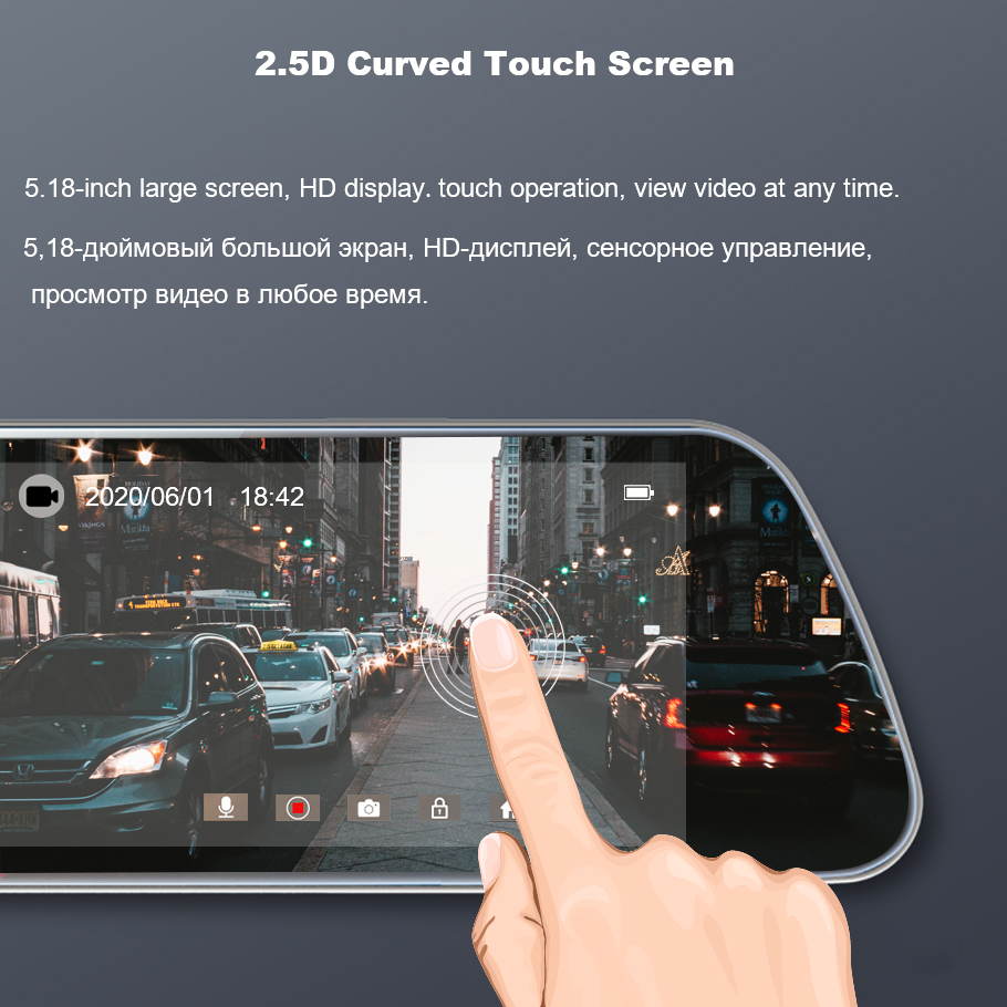 5 Inch touch screen Car Dvr Camera Hd 1080P Car Mirror Video Recorder with Rear View Camera vehicle camera car cam recor