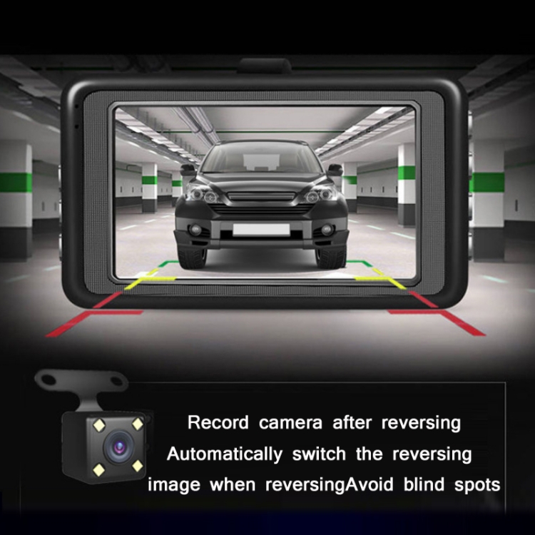 High Quality 3.0 Inch HD 1080P Wide-Angle Car Driving Video Recorder With Reversing Image