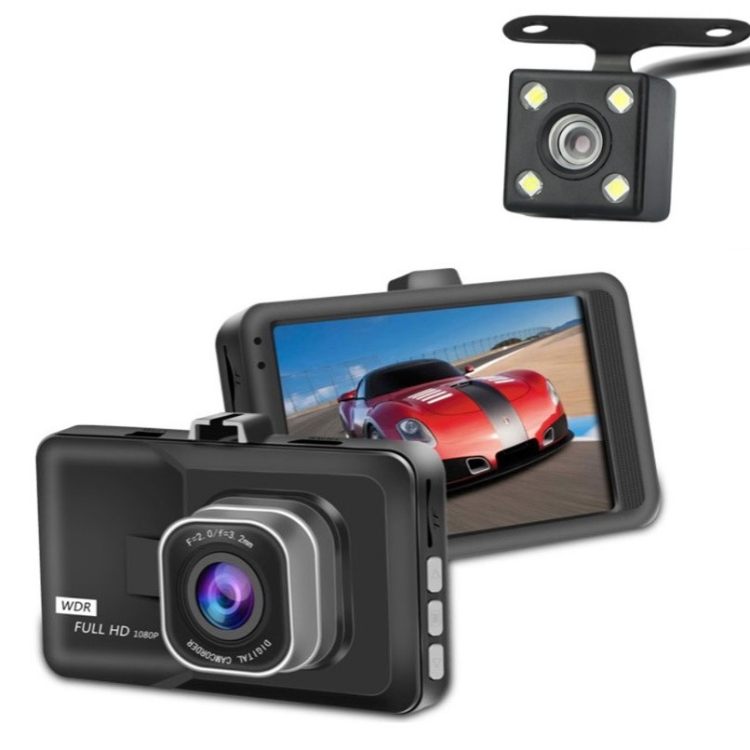 High Quality 3.0 Inch HD 1080P Wide-Angle Car Driving Video Recorder With Reversing Image