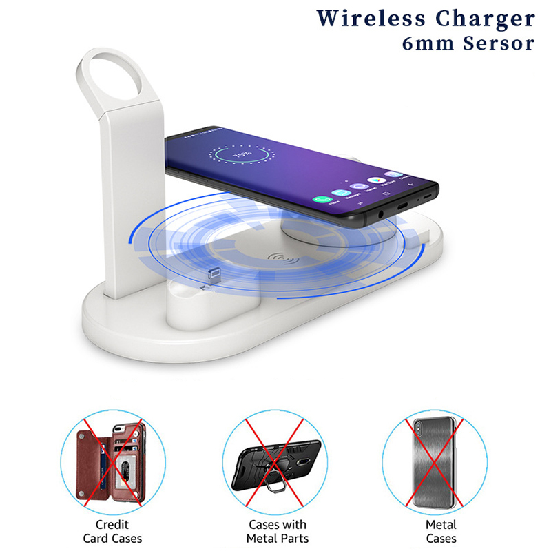 Portable Multifunction 4 In 1 Wireless Charger For All Qi Smartphone Charging 15w Qi Charging Station Wireless Charger F
