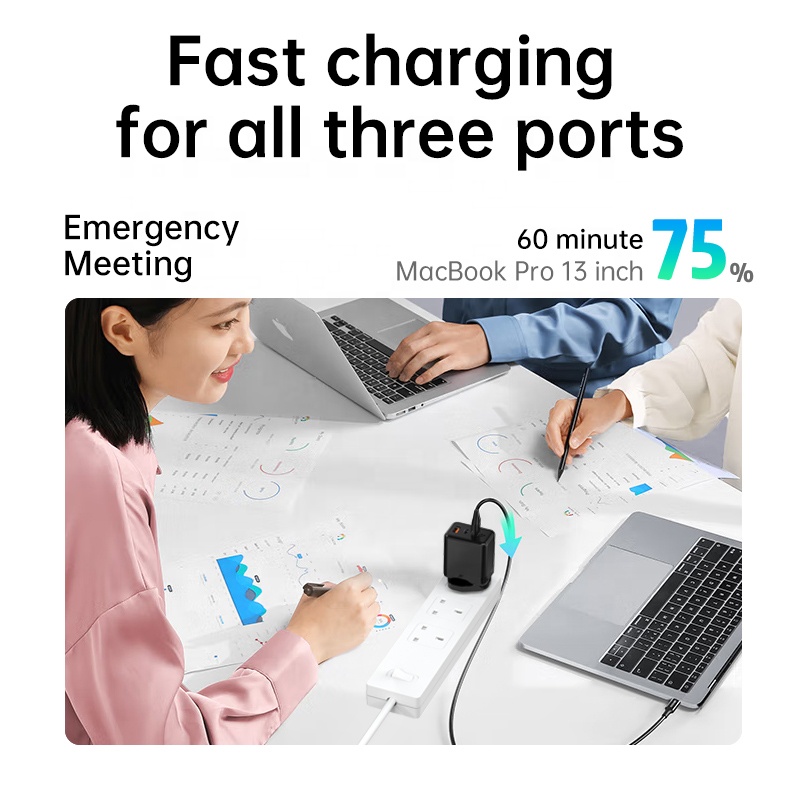 PD65W QC3.0 UKCA Travel Charger UK Plug Type C Fast Charger Adapter Portable Multifunction Chargers for Iphone Ipad Macb