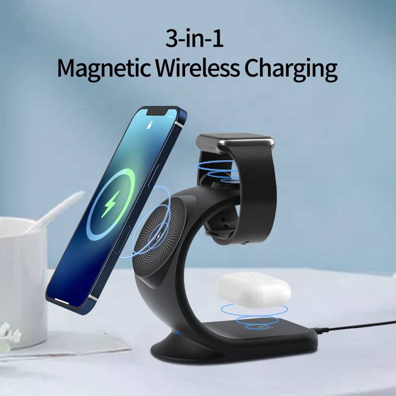 Top Version Newly 3 in 1 15W Multifunctional Fast Phone Charger Stand watch charging plug Desk Dock Station wireless Cha