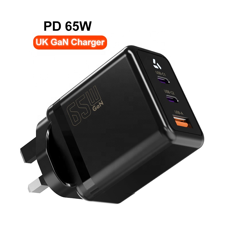 PD65W QC3.0 UKCA Travel Charger UK Plug Type C Fast Charger Adapter Portable Multifunction Chargers for Iphone Ipad Macb