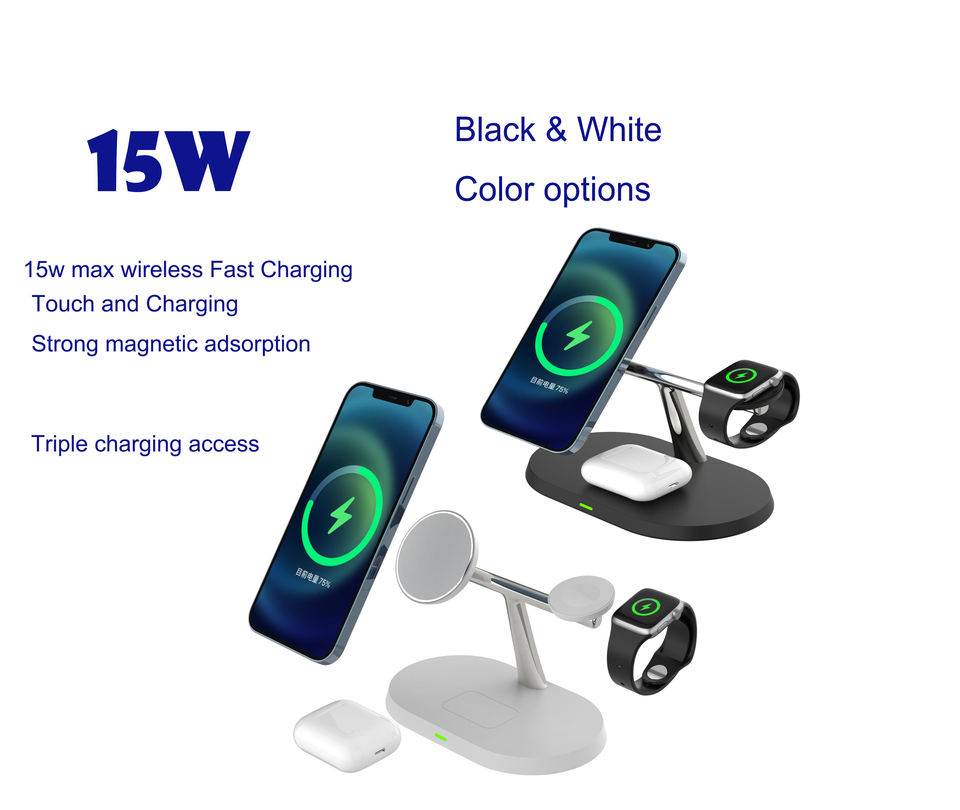New Product 3 In 1 Electric Lift Wireless Charging Dock Holder Desktop Multifunction Wireless Charger For Iphone Watch H