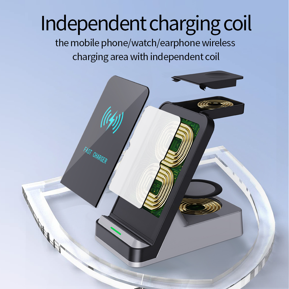 Hot Selling Item Ebay Table Lamp Wireless Charger Magnetic 3 In 1 Wireless Charger Stand Multifunctional Wireless Charge