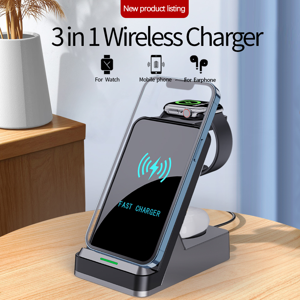 Hot Selling Item Ebay Table Lamp Wireless Charger Magnetic 3 In 1 Wireless Charger Stand Multifunctional Wireless Charge
