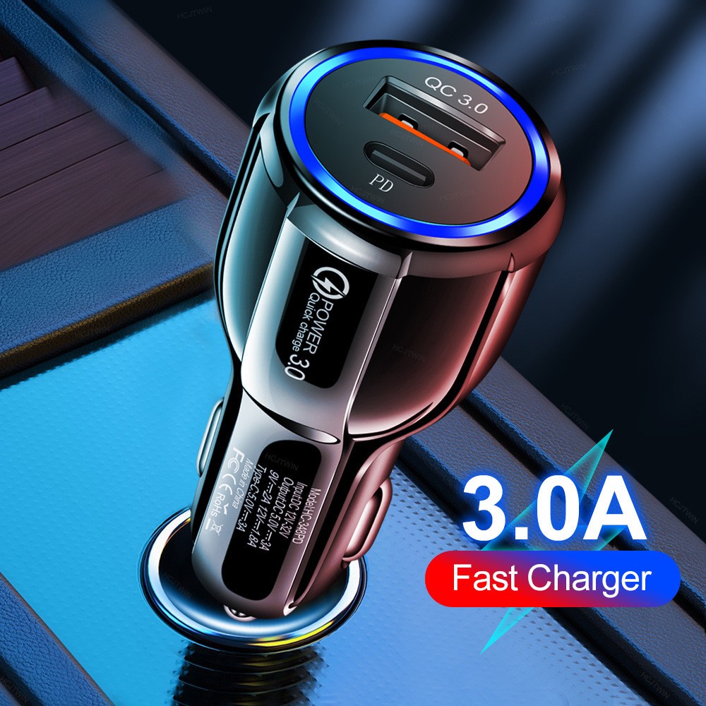  Portable USB-C Type-C PD 20W 36W USB Type C Multi Phone Car Charger for iPhone Samsung