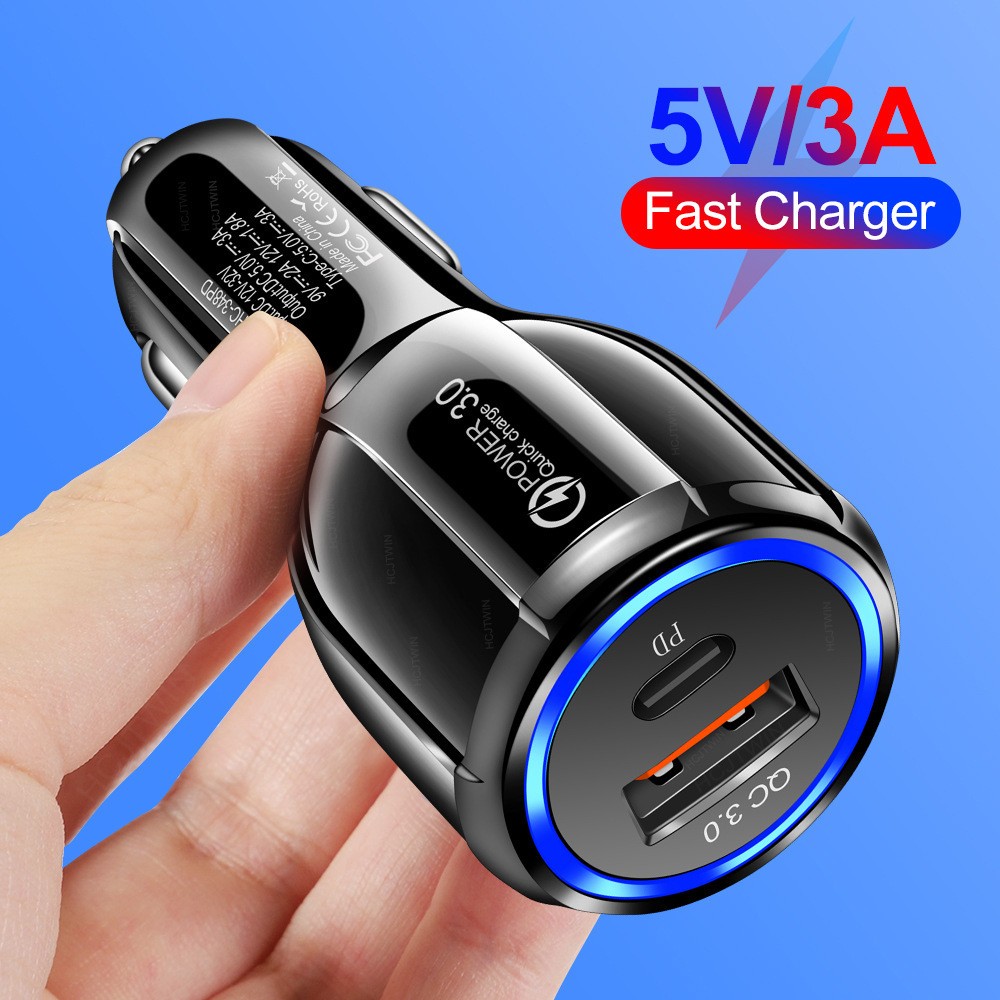  Portable USB-C Type-C PD 20W 36W USB Type C Multi Phone Car Charger for iPhone Samsung