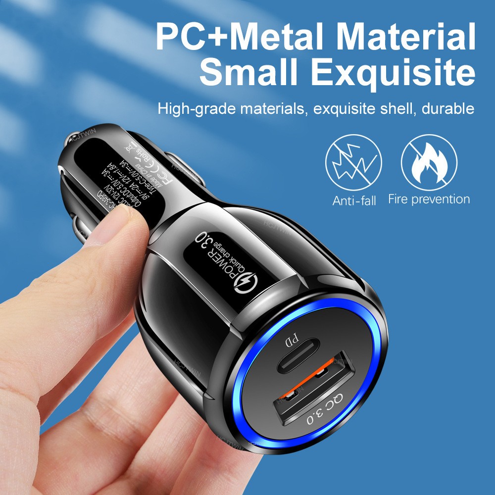  Portable USB-C Type-C PD 20W 36W USB Type C Multi Phone Car Charger for iPhone Samsung