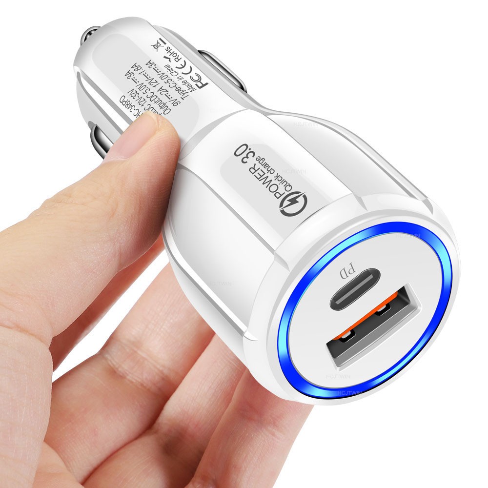  Portable USB-C Type-C PD 20W 36W USB Type C Multi Phone Car Charger for iPhone Samsung