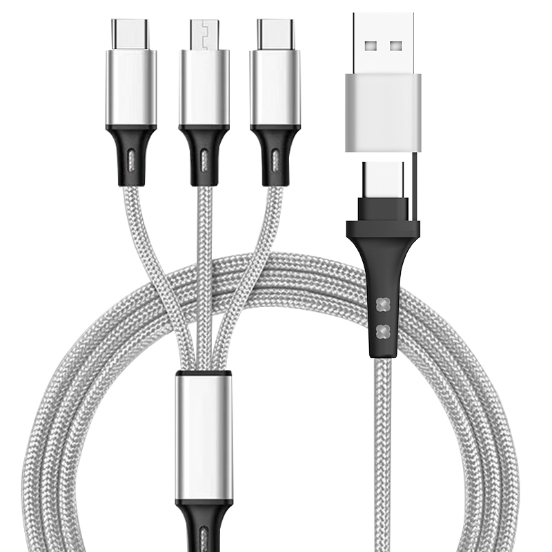 In Stock Fast Charging Kable 3a Nylon Braided Cable Micro Kabel USB C to USB C to Type C Multi Charger Cable PD 60W 2 in