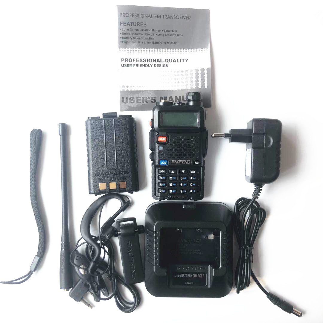 Hot Sale Baofeng UV-5R Original Handheld Walkie Talkie with Earphones Long Range 128 Channels Portable Transmitter 2 Way
