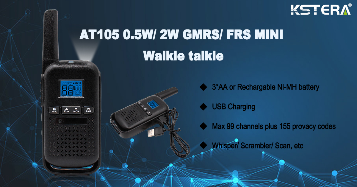 AT105 0.5W PMR446 LPD433 Two way radio with Whisper Scrambler function talkabout Walkie talkie