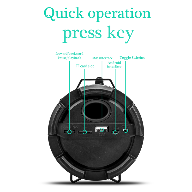 Museeq Outdoor HiFi Stereo Music Sound Box with Phone Holder Super Bass Audio Portable Wireless Speaker
