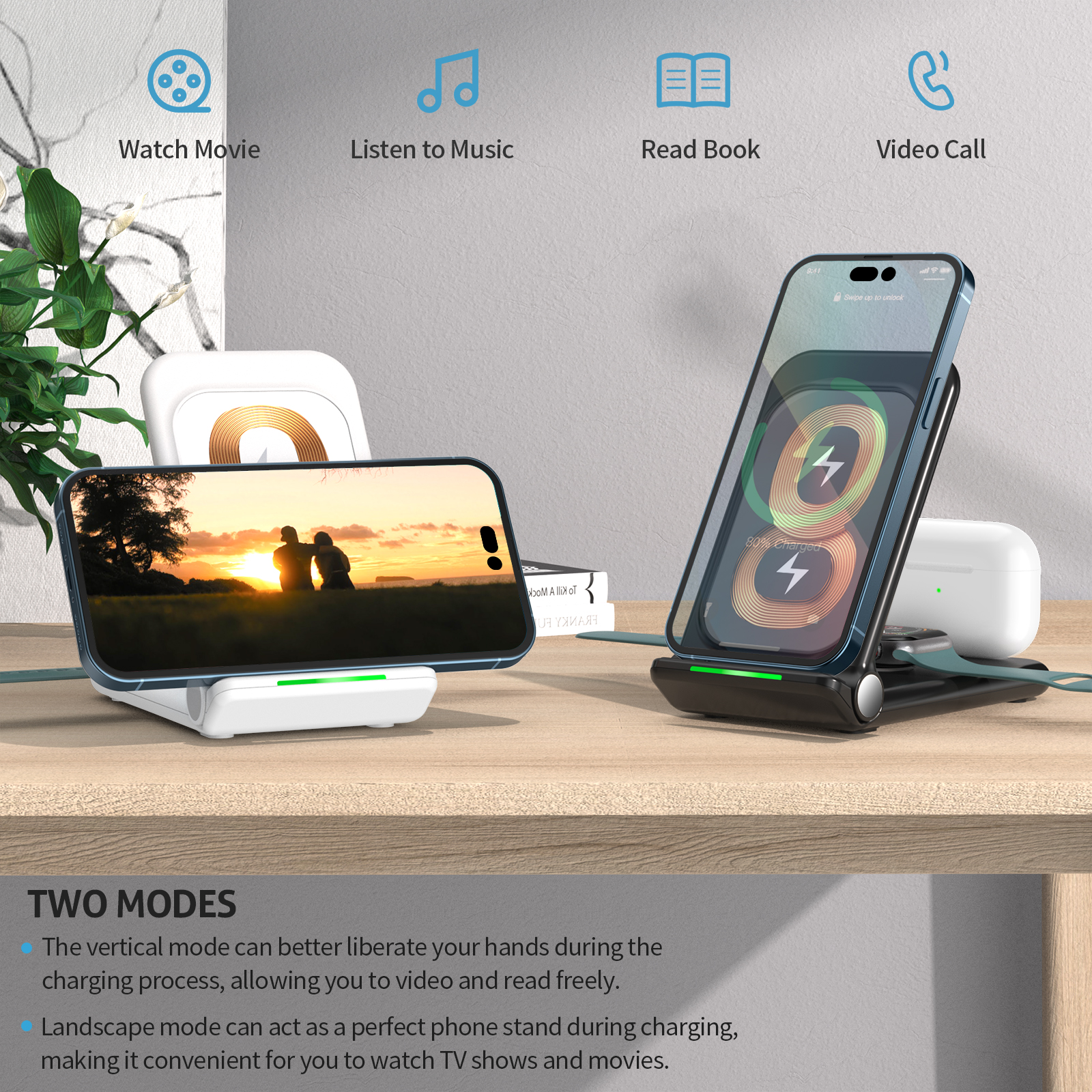 3 in 1 Qi Wireless Charger Stand for iPhone Trending Products 2022 New Arrivals Multifunction Chargers for iPhone iWatch