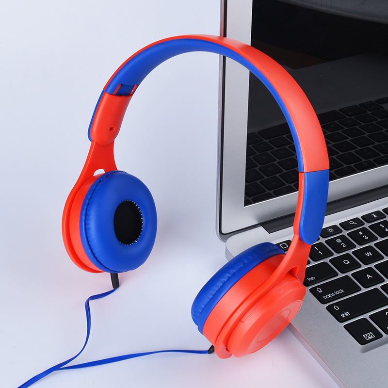 Head-Wearing Wired Headphones with Heavy Bass Compatible with Mobile Phones and Computers