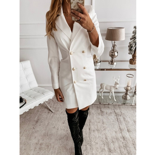 2022 Autumn Winter Women Formal Blazer Dress Double Breasted Fashion Casual Sexy Mini Elegant Ladies Blazer Dress