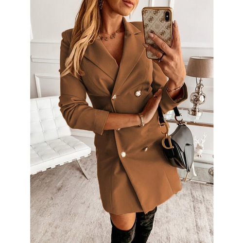 2022 Autumn Winter Women Formal Blazer Dress Double Breasted Fashion Casual Sexy Mini Elegant Ladies Blazer Dress
