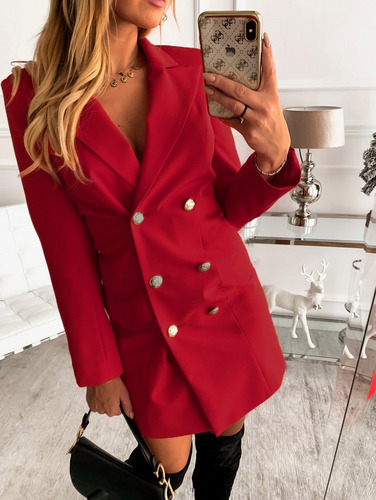 2022 Autumn Winter Women Formal Blazer Dress Double Breasted Fashion Casual Sexy Mini Elegant Ladies Blazer Dress