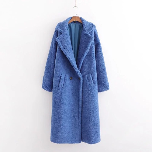 12 Colors High Quality Warm Winter Women Faux Sheep Fur Wool Long Teddy Bear Coat