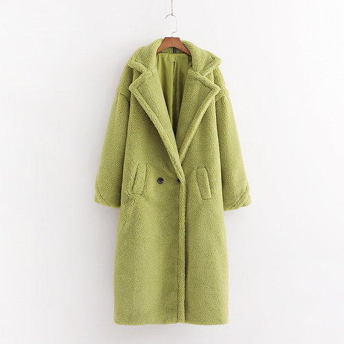 12 Colors High Quality Warm Winter Women Faux Sheep Fur Wool Long Teddy Bear Coat